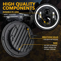 7" LED Front Headlight 3-color for Jeep Wrangler/Yamaha Road Star