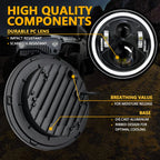 7" LED Front Headlight 3-color for Jeep Wrangler/Yamaha Road Star