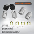 Door Lock Cylinders with Keys for Chevy GMC Express Savana (2001-2010)