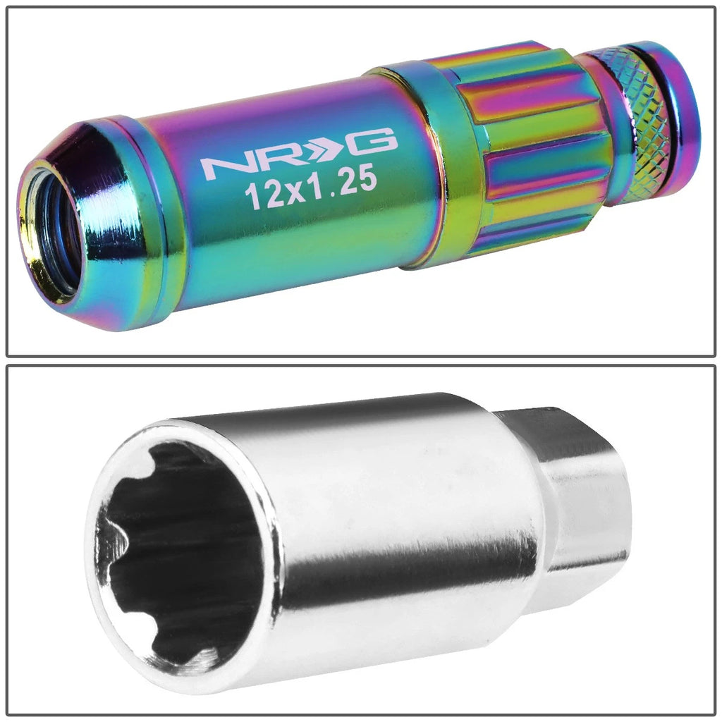 Set of 20 NRG Neo Chrome M12x1.25 Close End Spline Drive Lug Nuts