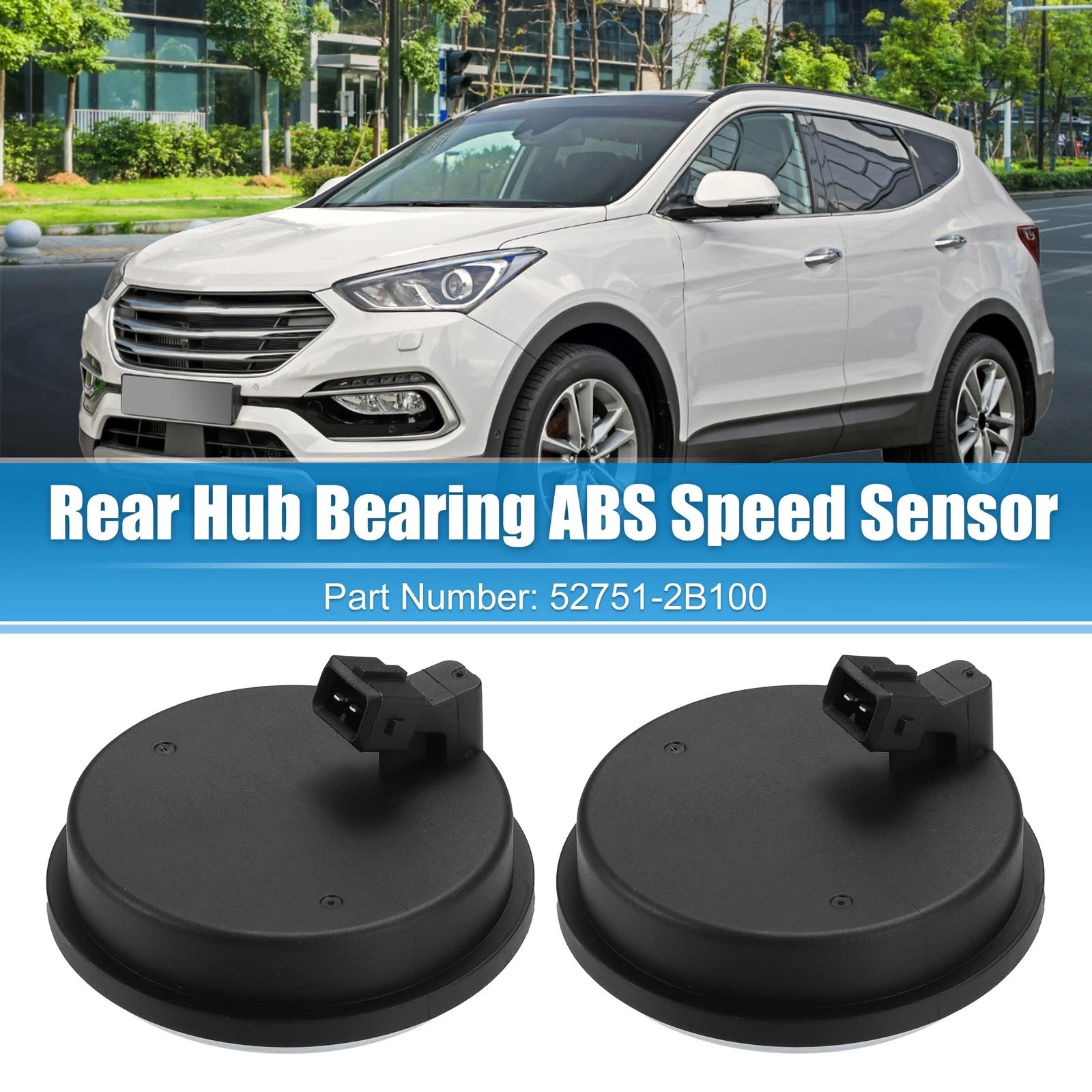 2PCS Rear Hub ABS Speed Sensor for Hyundai Santa Fe, Kia (2013–2018) NO. 52750-2B100