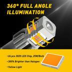 2X Amber LED Turn Signal Bulbs for Cars (1156 P21W BA15S)