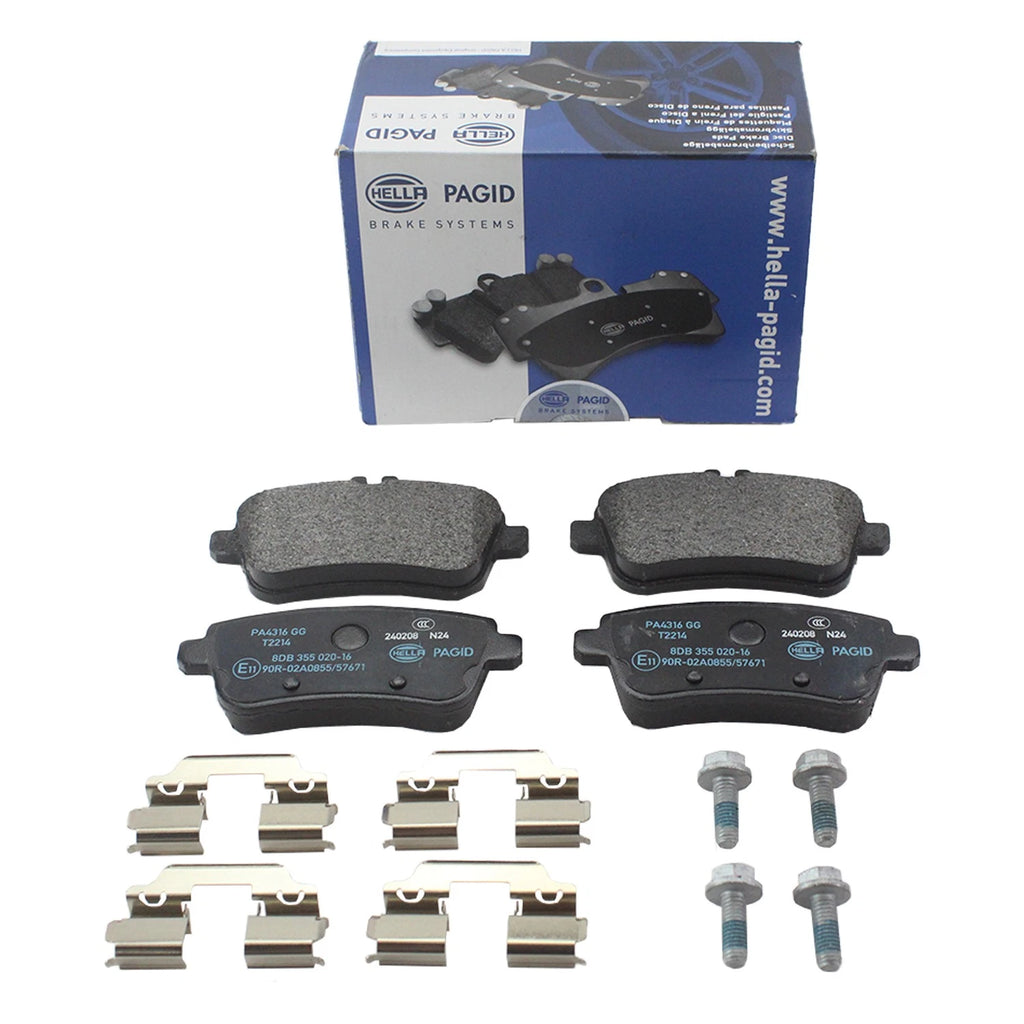 Set of 4 Hella Rear Low-Met Disc Brake Pads for Mercedes X166 (2013–2019)