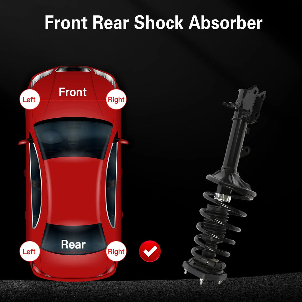 Complete Rear Shocks Struts & Coil Spring Pair for Hyundai Tiburon (2003-2008)
