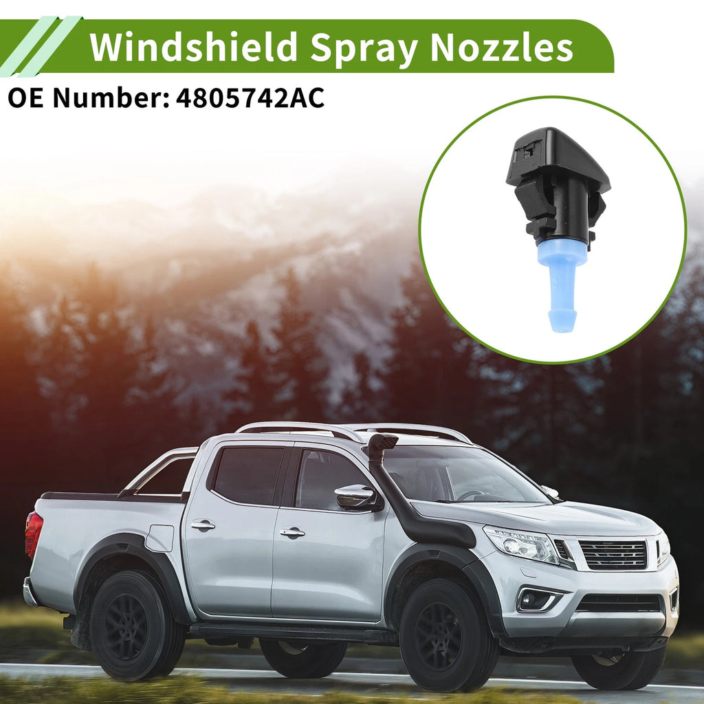 Set of 1 Windshield Washer Nozzle w/ Hose Connector for Jeep (No.4805742AC)