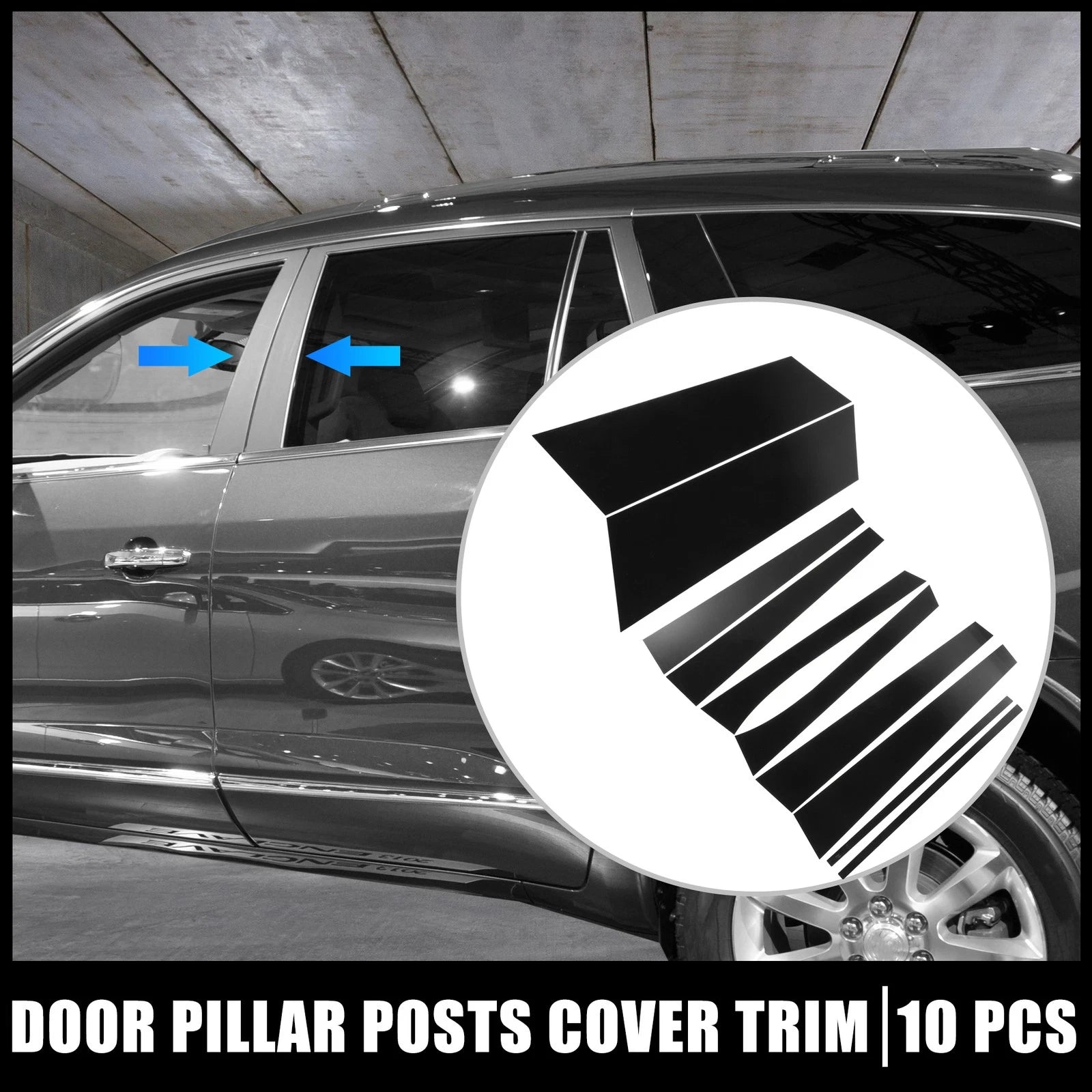 10 Pcs Door Cover Panel Trim Stickers for Buick Enclave (2008–2017)
