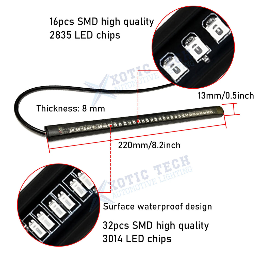 Amber Red LED Fork Turn Signal Indicators for Motorcycle (-)