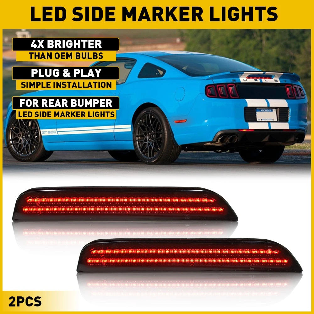 LED Turn Signal Side Marker Lamp for Ford Mustang (2010–2014) Red Smoke