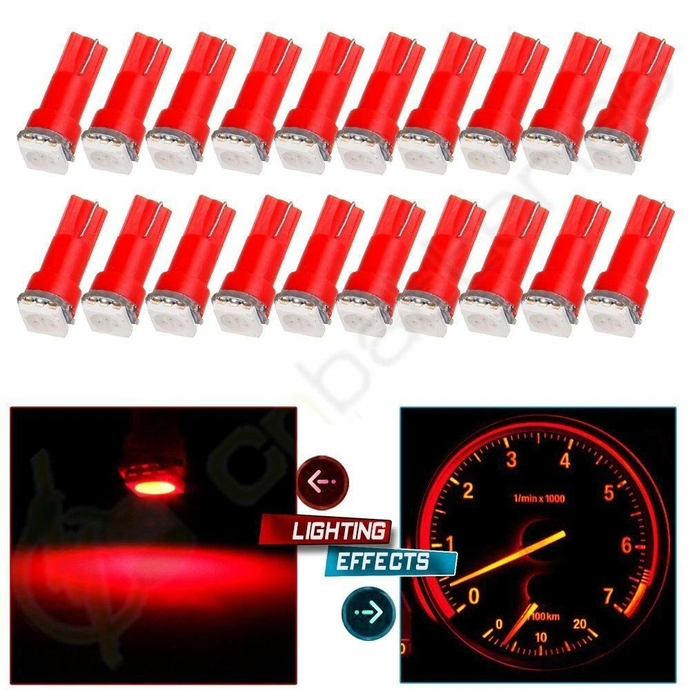 20x T5 Pink/Purple 5050 SMD LED Wedge Bulb for Honda
