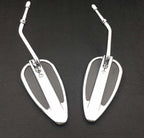 Chrome Groove Side Mirrors for Harley Softail Slim Fat Boy Heritage Breakout (2014–2023)