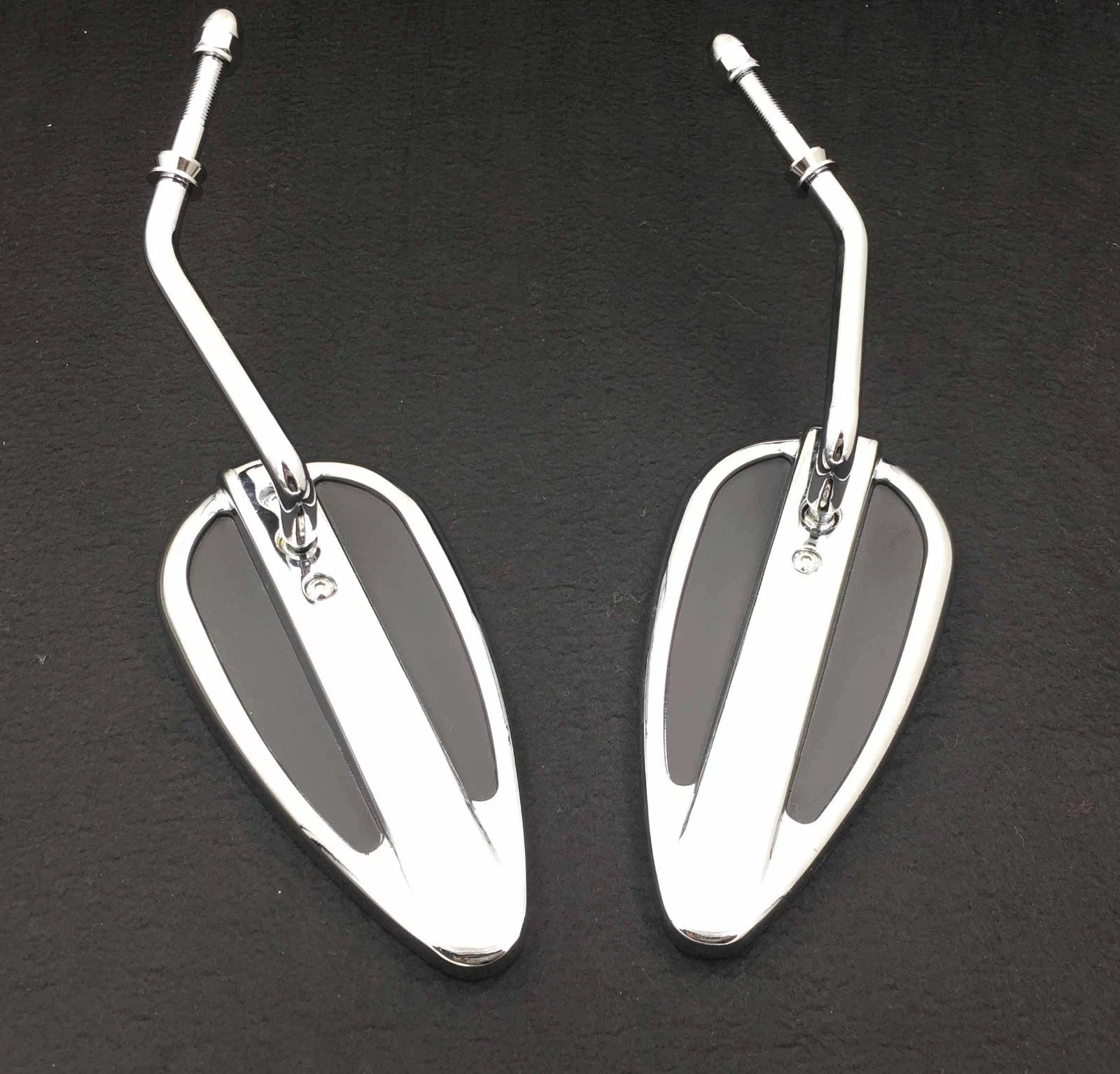 Chrome Groove Side Mirrors for Harley Softail Slim Fat Boy Heritage Breakout (2014–2023)