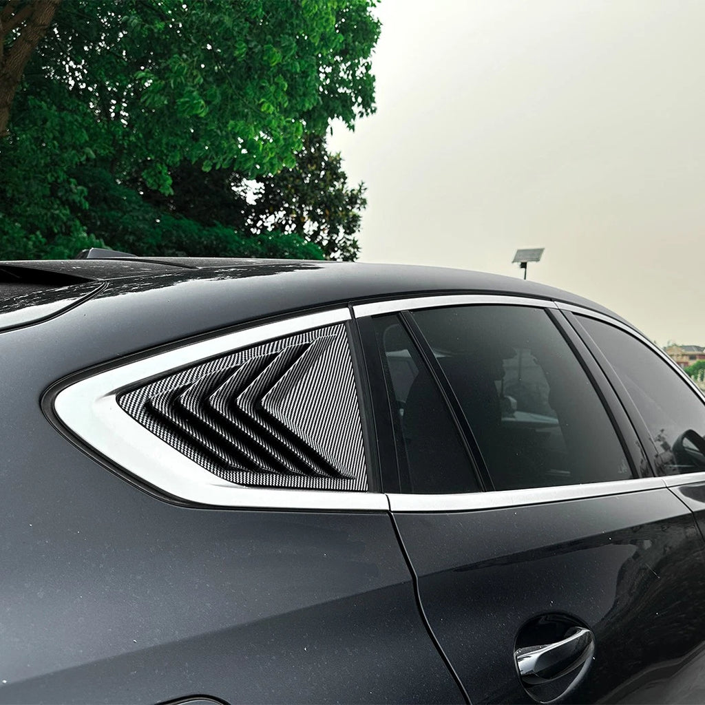 Pair Carbon Look Rear Window Quarter Glass Louver Cover for BMW X6 (2019–2025)