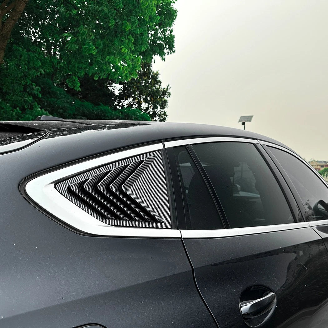 Pair Carbon Look Rear Window Quarter Glass Louver Cover for BMW X6 (2019–2025)