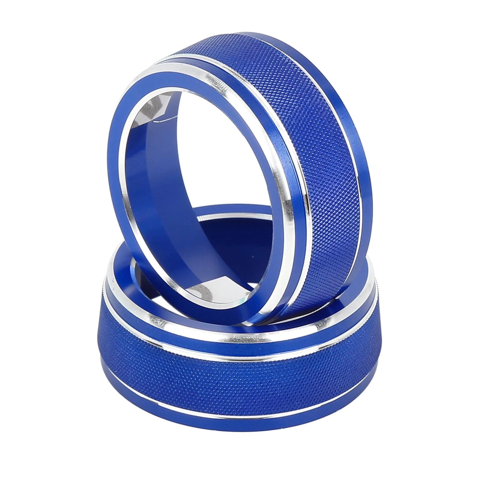 2X Blue AC Climate Control Knob Ring Trim Cover for Toyota RAV4 (2019–2021)