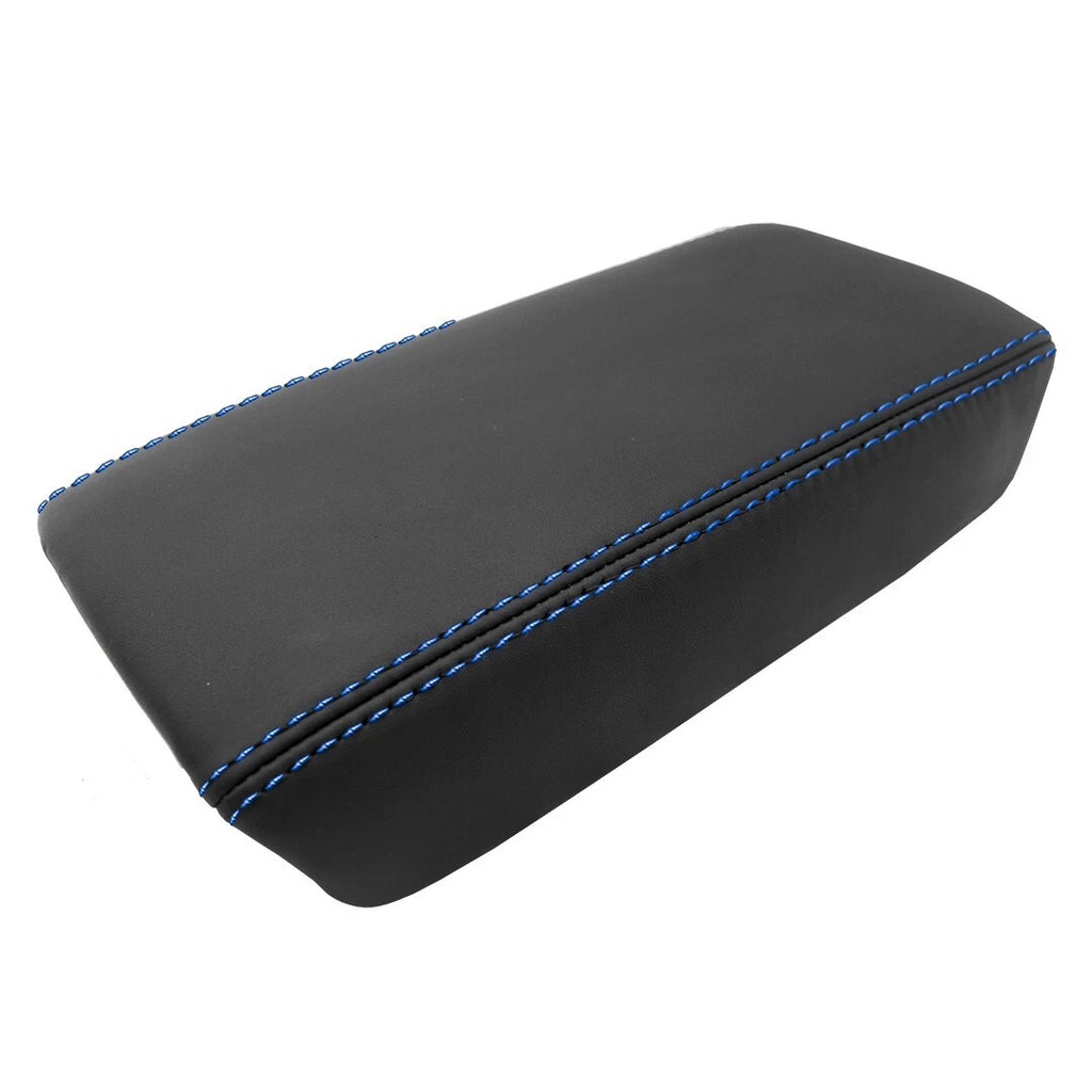 Leather Synthetic Console Armrest Cover for Honda Accord (2003–2007) Blue Stitch