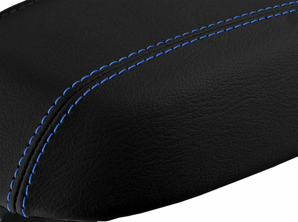 Leather Console Lid Armrest Cover for Kia Sportage (2011–2016) Blue Stitch