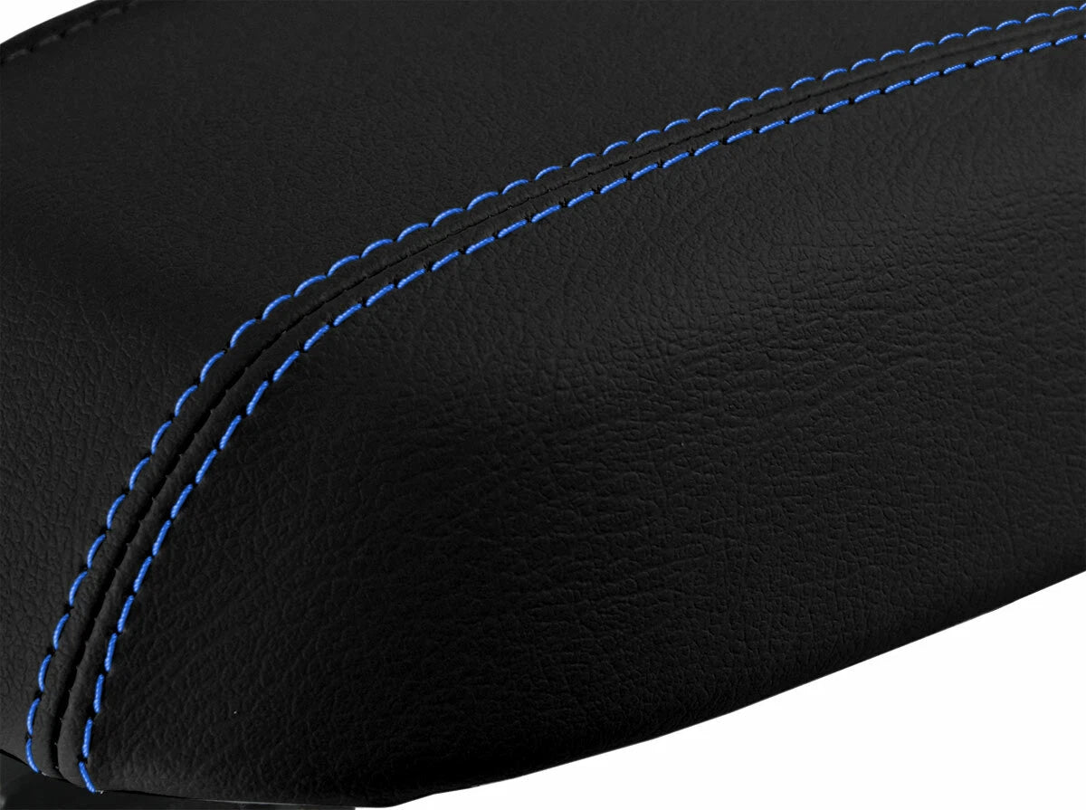 Leather Console Lid Armrest Cover for Kia Sportage (2011–2016) Blue Stitch