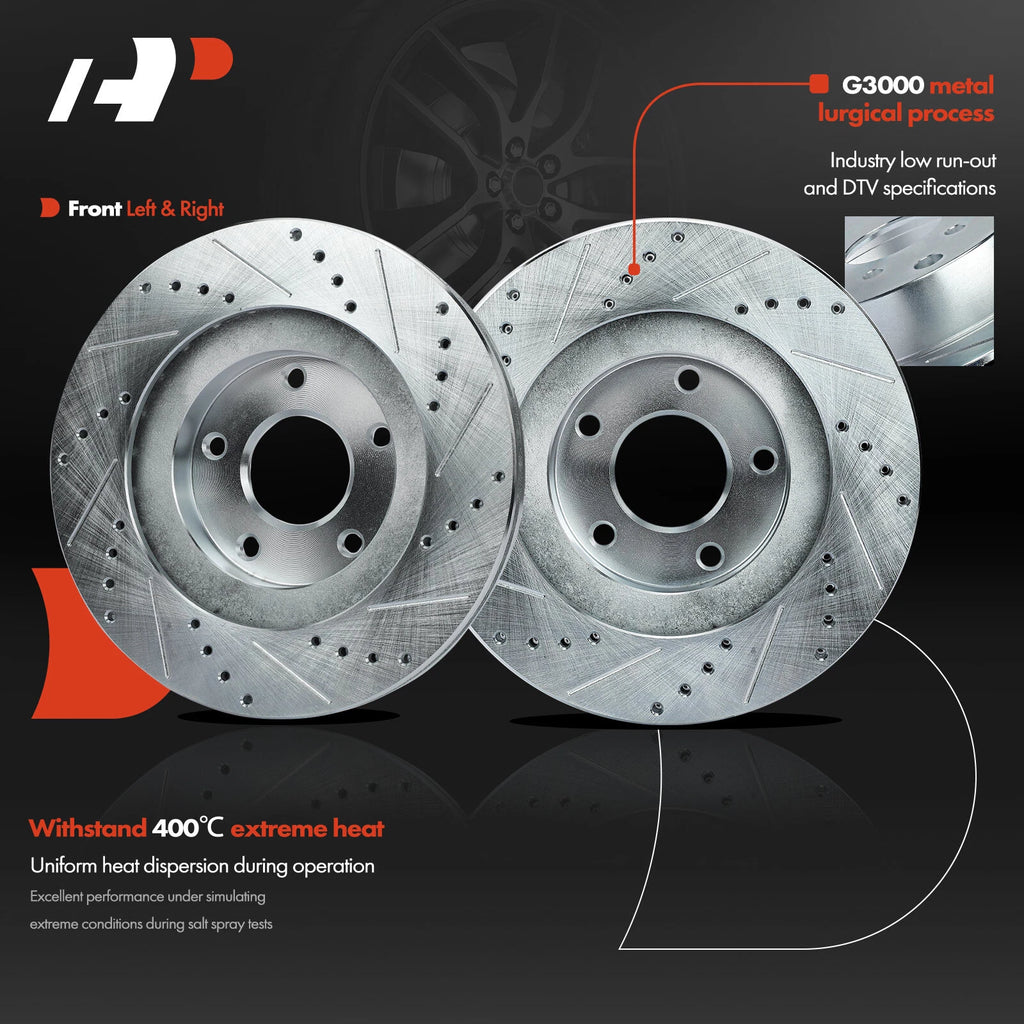 Front Drilled Brake Rotors & Ceramic Pads for Nissan Altima (2002–2006)