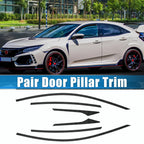 6 Pcs Windshield B Pillar Trim for Honda Civic (2016–2021) Carbon Fiber