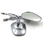 Chrome Tapered Teardrop Rearview Long Stem Mirrors for Harley Motorcycle