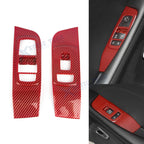 Red Carbon Fiber Door Window Lift Button Panel Trim for Dodge Challenger (2015–2024)