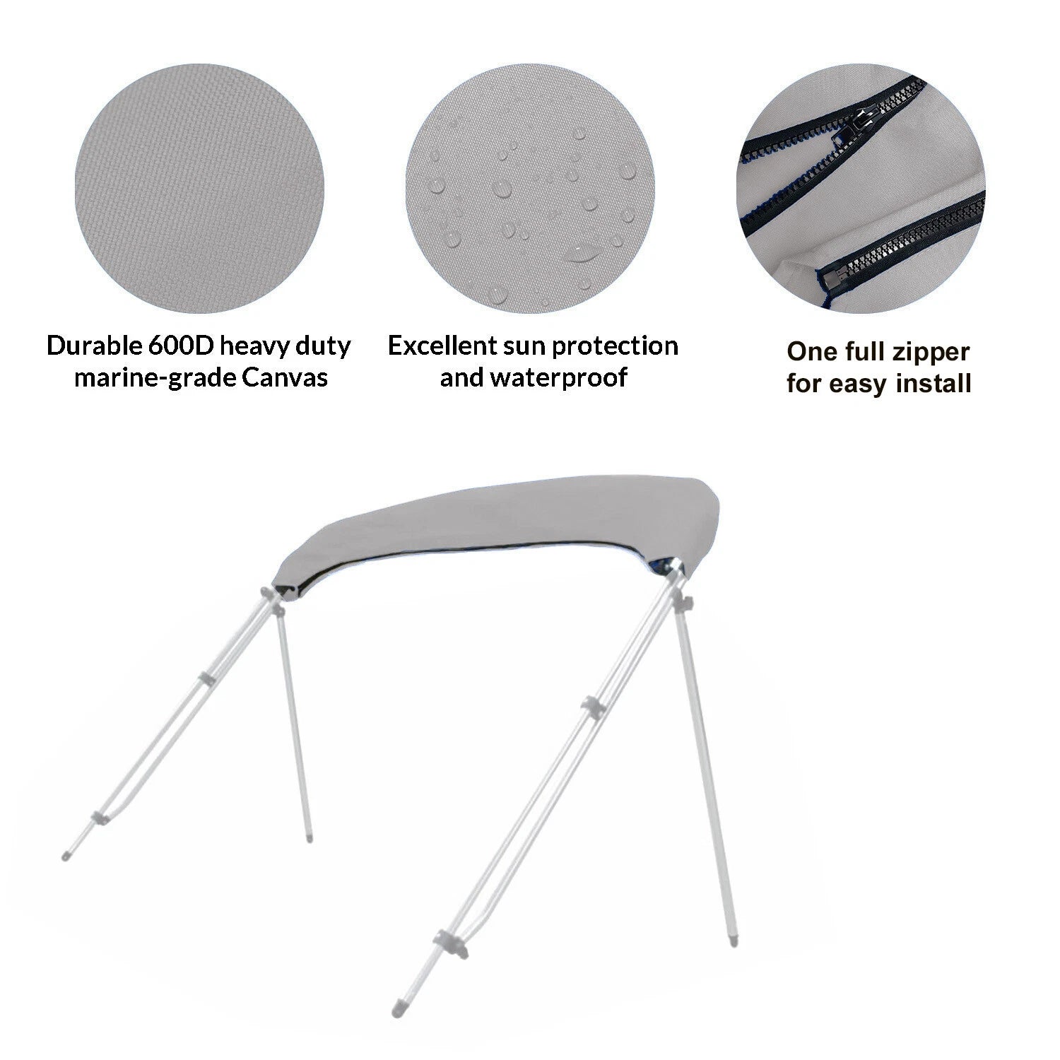 Bimini Top Replacement Cover for Boat (3 Bow, 4 Bow)
