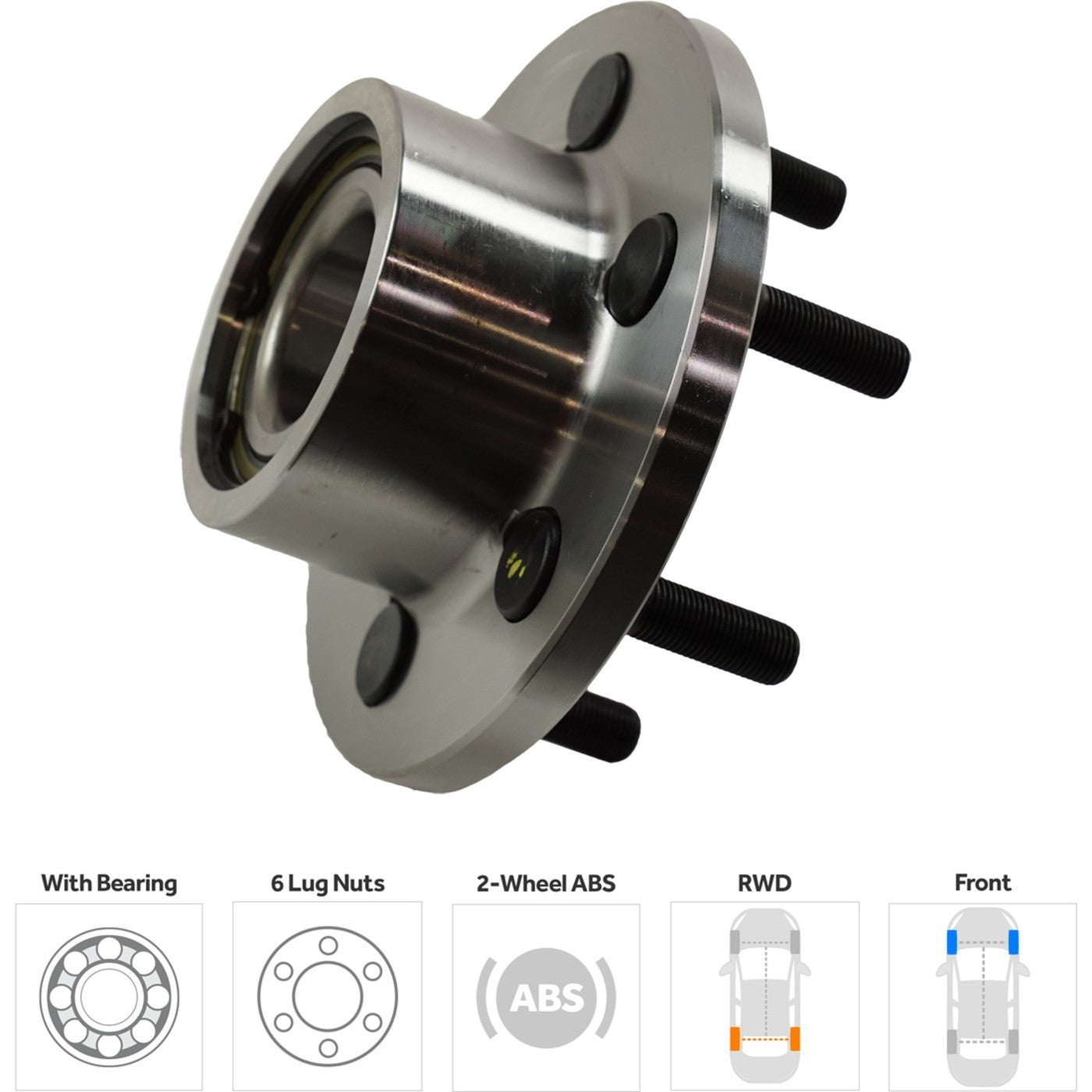 Wheel Hubs for Dodge Dakota (1997–2004) Front LH & RH with Bearing RWD
