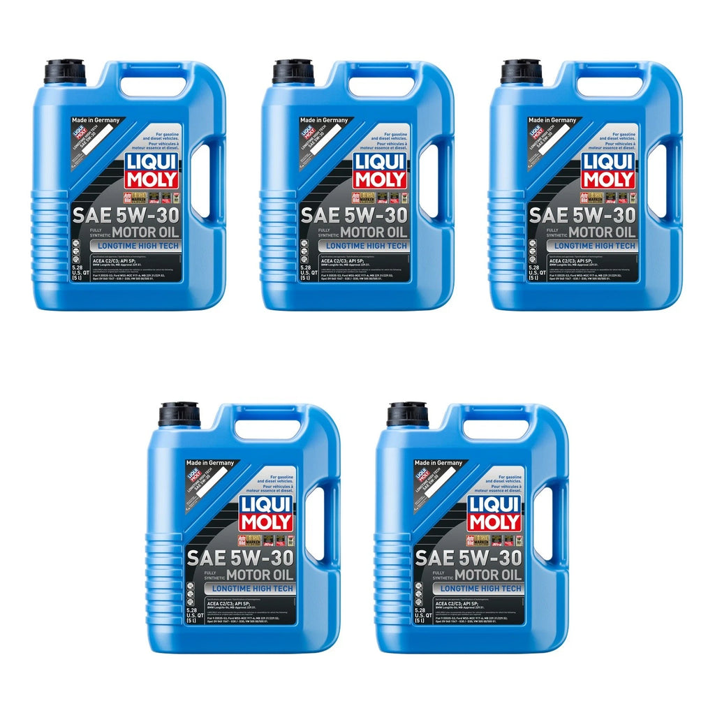 Set of 5 Liqui Moly Longtime High Tech 5W-30 Engine Motor Oil (25L)