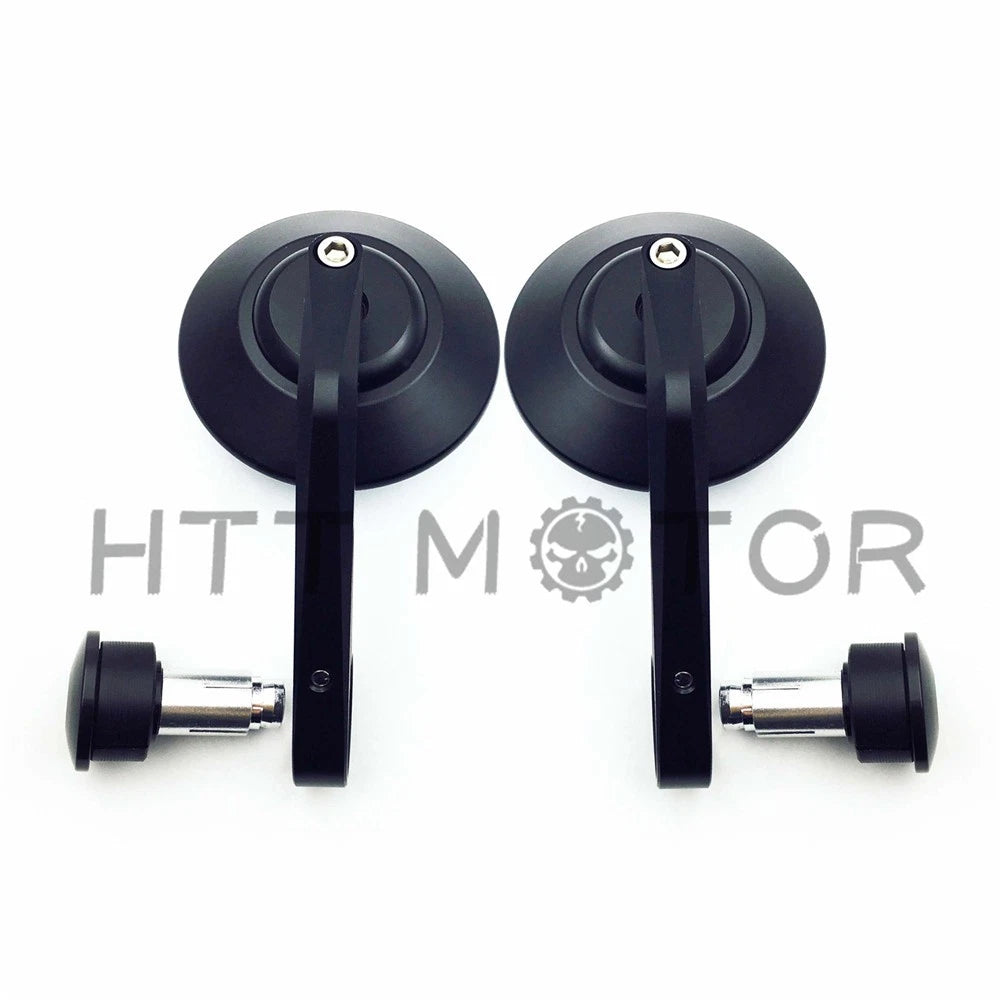 CNC Black 3" Bar End Mirrors for Harley Triumph Victory Motorcycle (1" Handlebar)