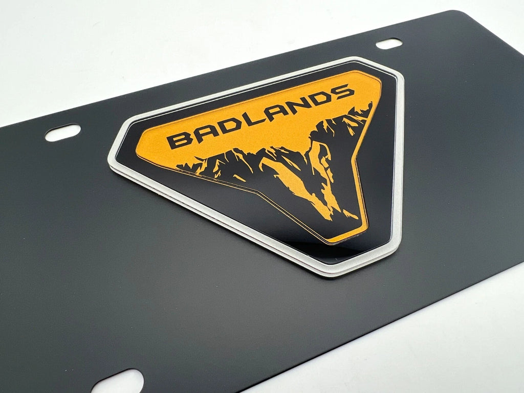 License Plate Frame Black Metal 3D Ford Bronco Badlands for Ford Bronco (2021–2024)