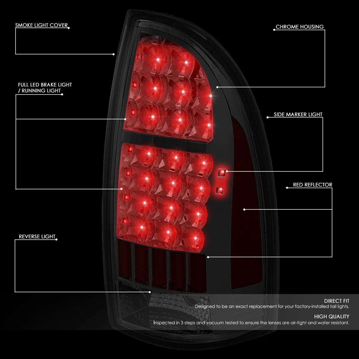 LED Tail Brake Light Stop Lamp Set for Toyota Tacoma (2005–2015)
