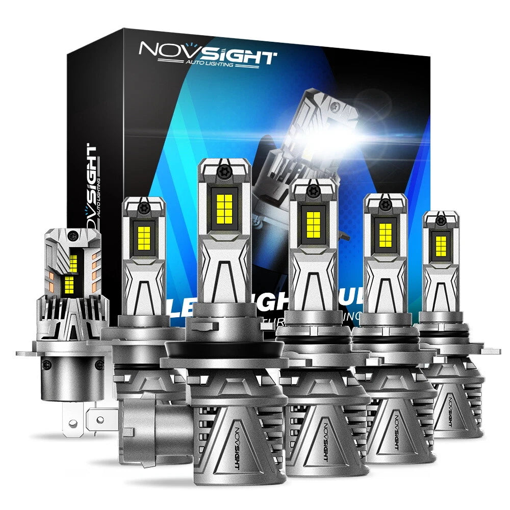Set of 4 LED Headlight Bulbs 9005 9006 H4 H11 for Hi/Lo Beam