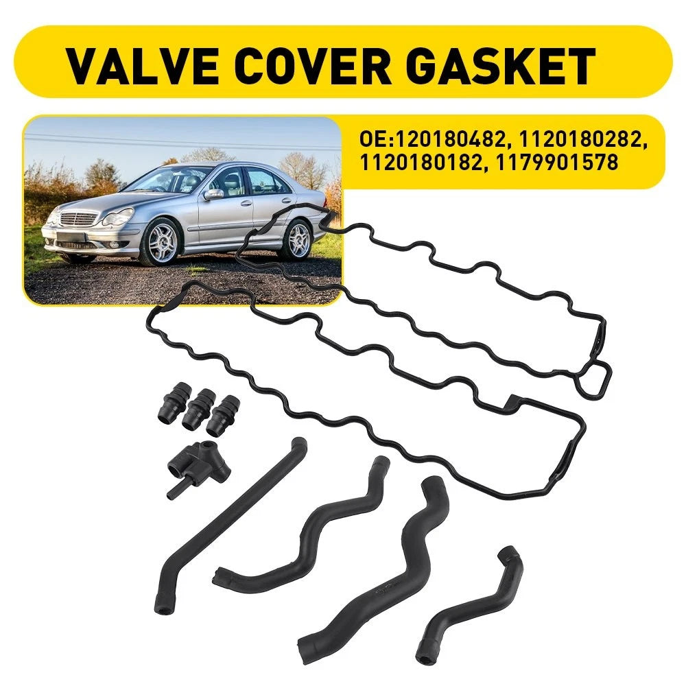 Valve Cover Gasket & Crank Case Hose Kit for Mercedes-Benz W163 W203 W211 (1998–2006)