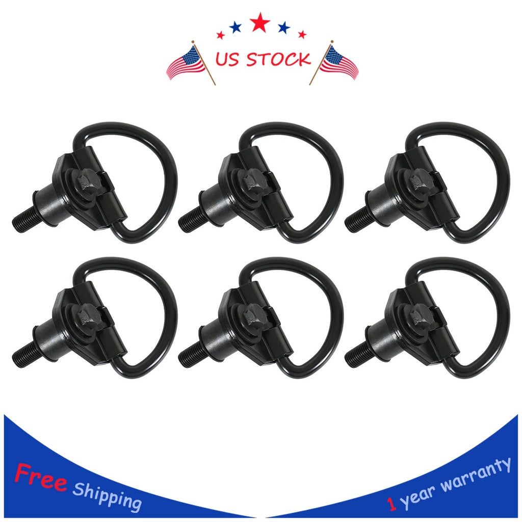 Set of 6 Black Cargo D-Hooks for Ford Transit 150 250 350 (2015–2023)