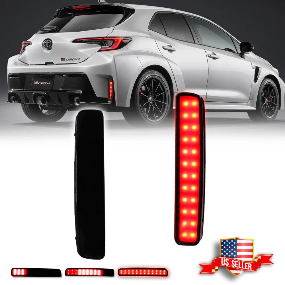 Smoke LED Rear Bumper Reflector Lights for Toyota GR Corolla (2023–2023)