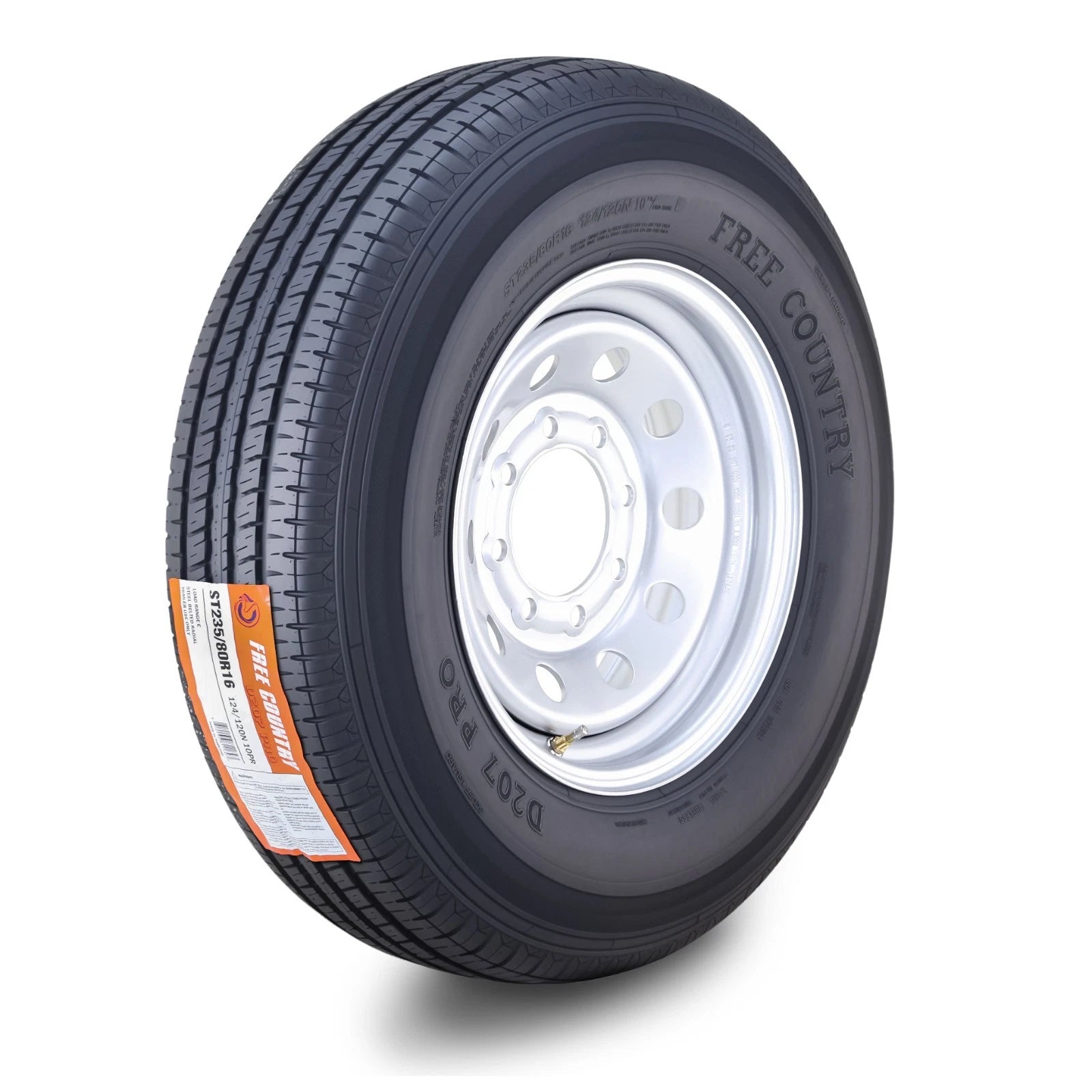 Free Country Trailer Tire Rim ST235/80R16 10-Ply E 123L 8 Lug (2016–2023)