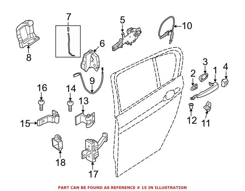 Genuine OEM Rear Left Lower Door Hinge 41527284543 for BMW