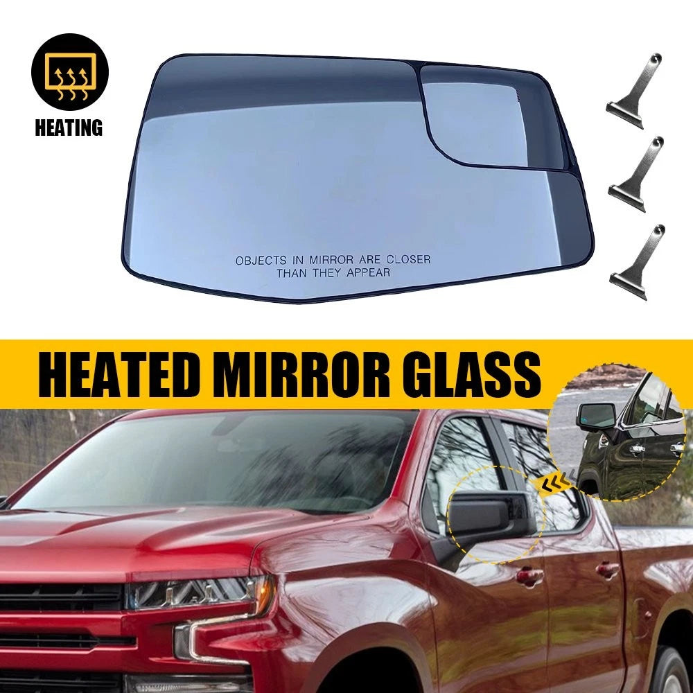 Heated Right Side Mirror Glass for Chevrolet Silverado GMC Sierra 1500 (2019–2023)