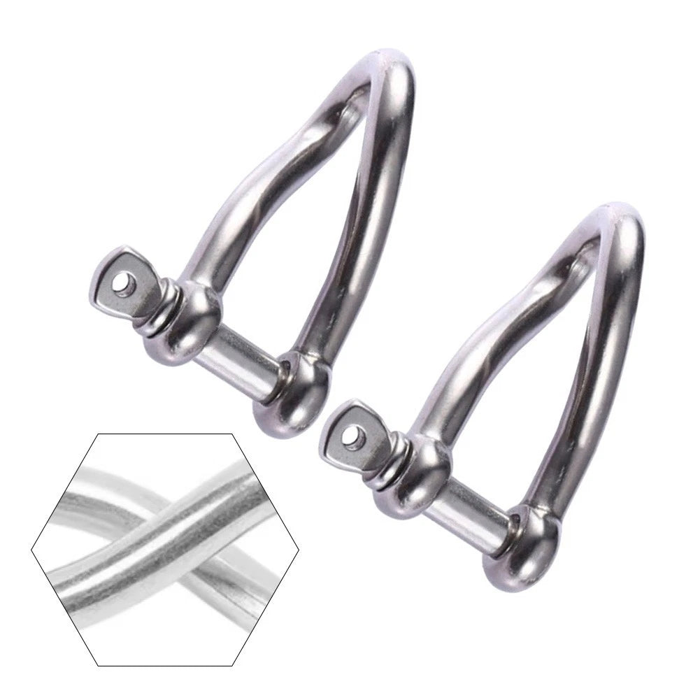 Stainless Steel Twisted Shackle with Screw Pin 8mm 10mm 12mm for Marine Duty