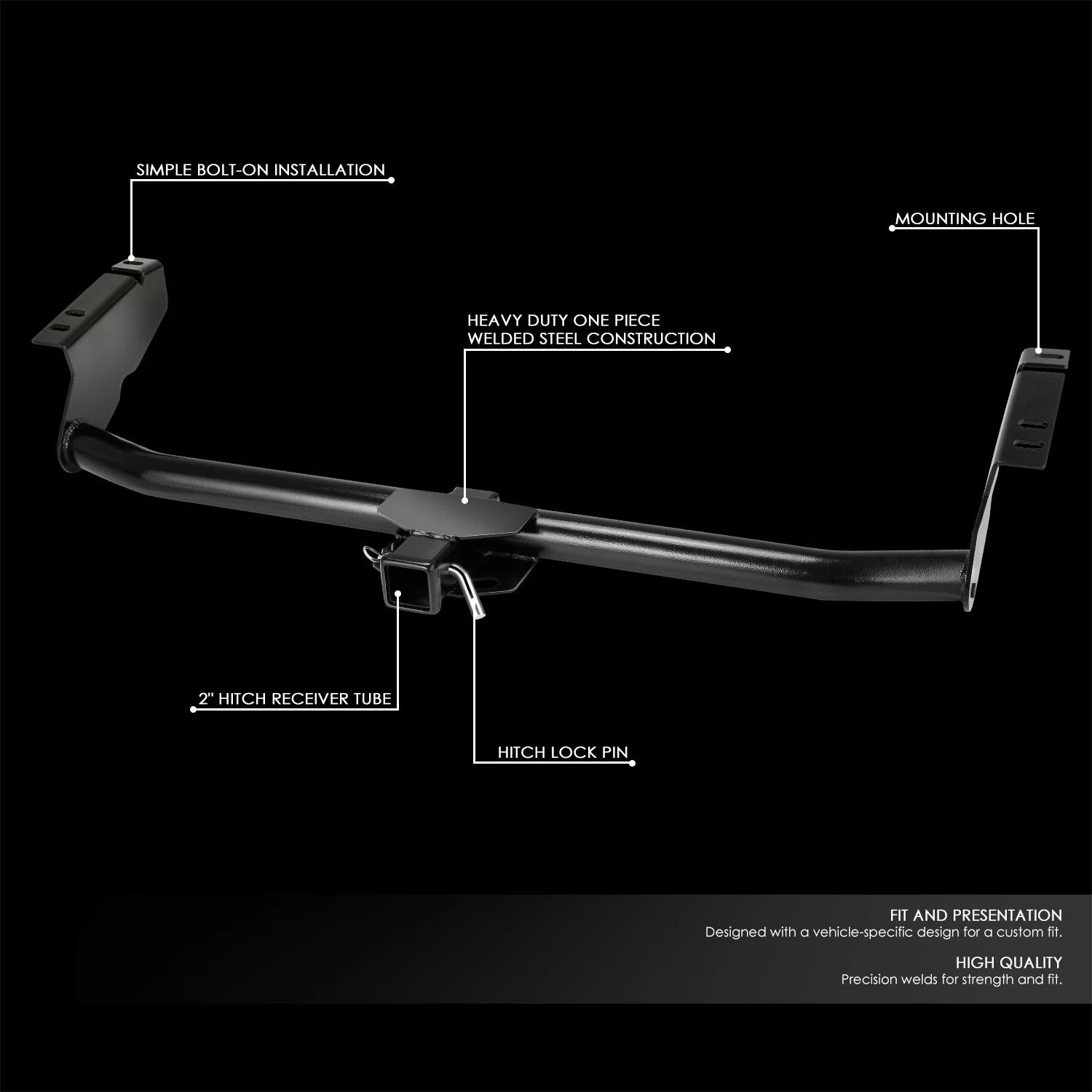 2" Trailer Hitch Receiver Kit for Toyota Sienna (2004–2020)