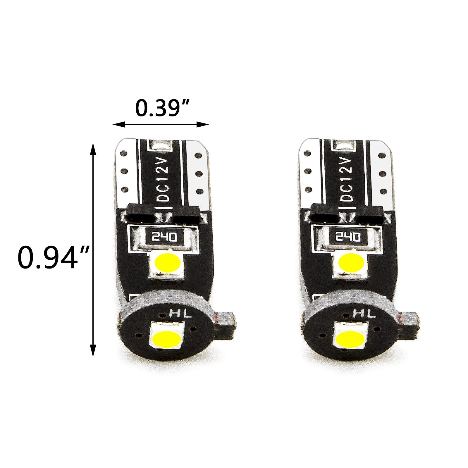 2X Xenon White T10 LED Bulbs for Under Mirror Puddle Lights (2010-2011)