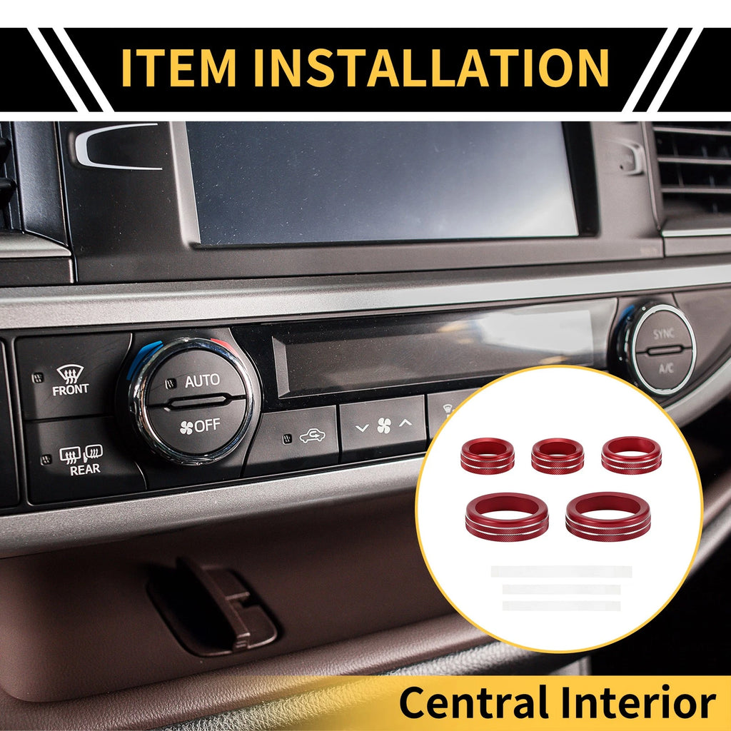 Air Conditioner Volume Switch Knob Cover Ring for Ford Maverick (2022–2024) Red