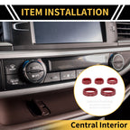 Air Conditioner Volume Switch Knob Cover Ring for Ford Maverick (2022–2024) Red