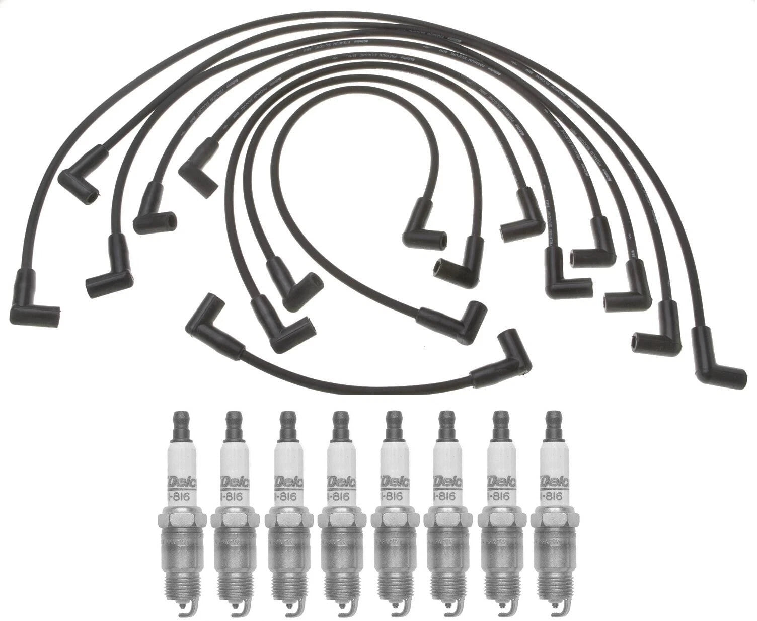 Pro Ignition Wire Set & 8 ACDelco Platinum Spark Plugs for P20 P25