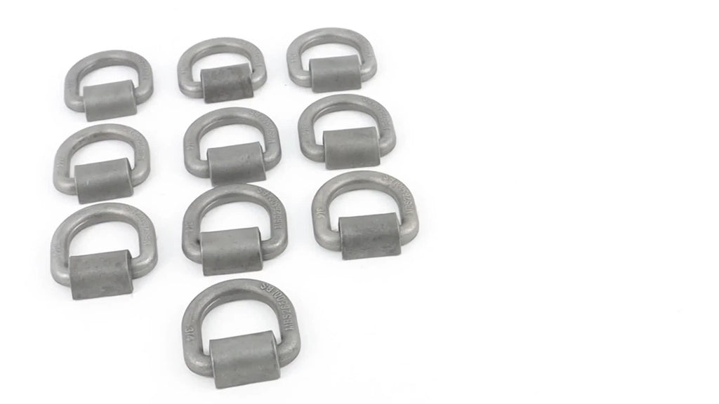 Set of 10 Heavy Duty 3/4" Weld-On Forged D Rings for Flatbed Truck Trailer