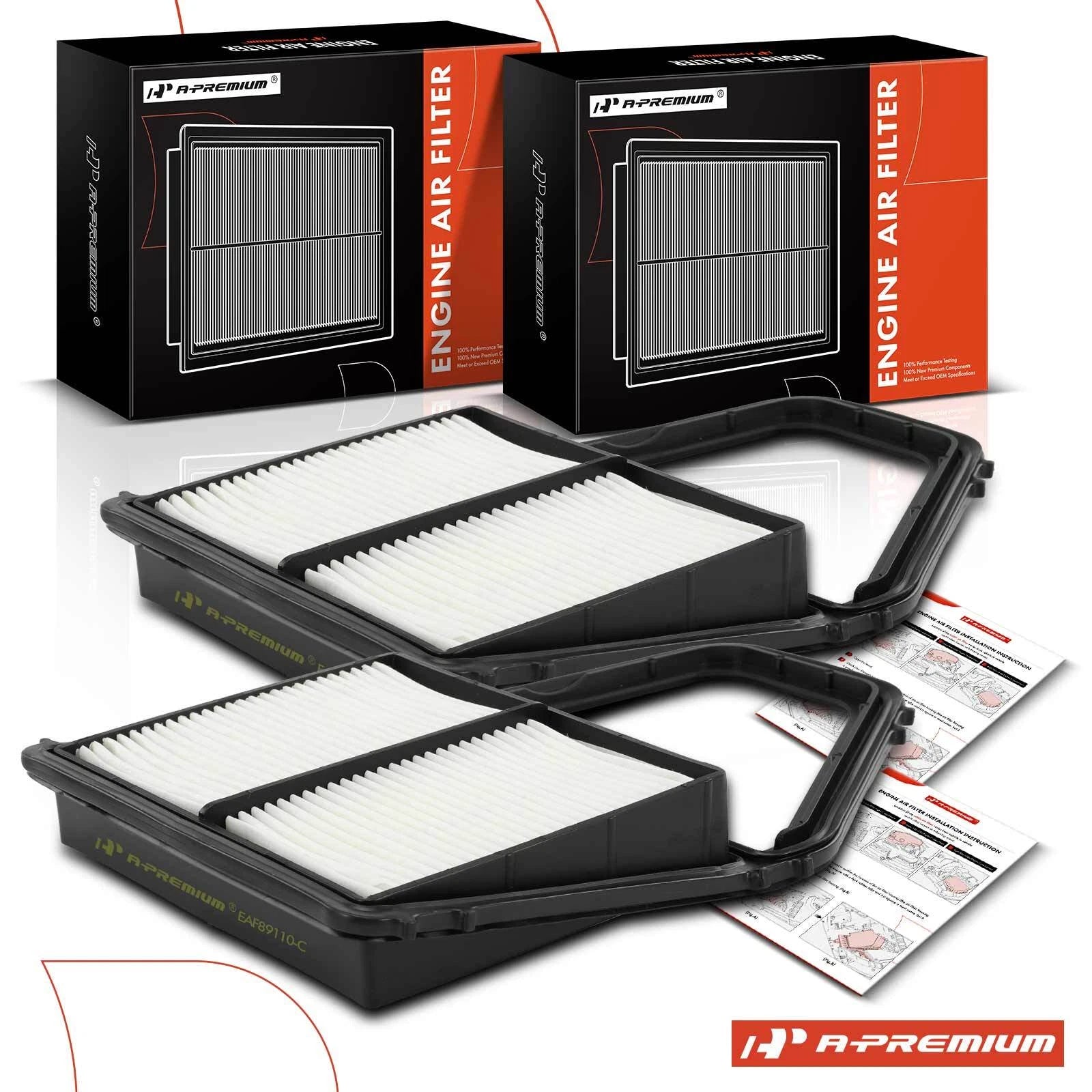 2X Engine Air Filter for Honda Civic Acura EL (2001–2005) 1.7L Rigid Panel
