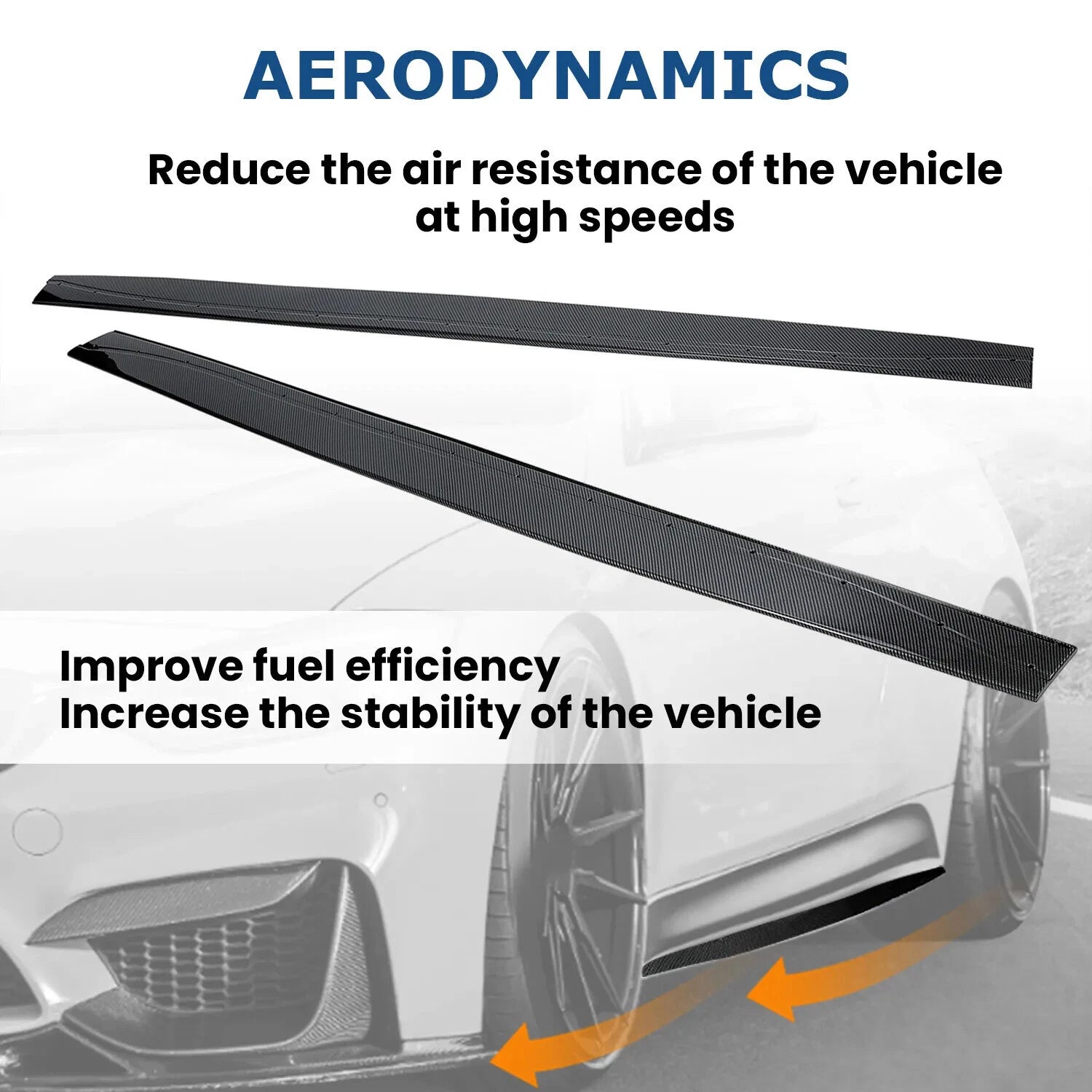 Carbon Fiber Side Skirts Panel Extension for BMW F82 F83 M4 (2015–2020)