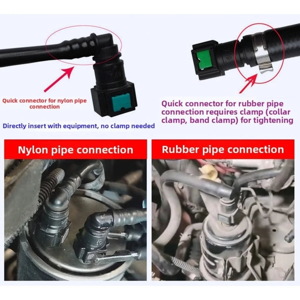 Fuel Quick Connect Fitting Set of 3 for 6mm Nylon Tube 8mm Rubber Hose