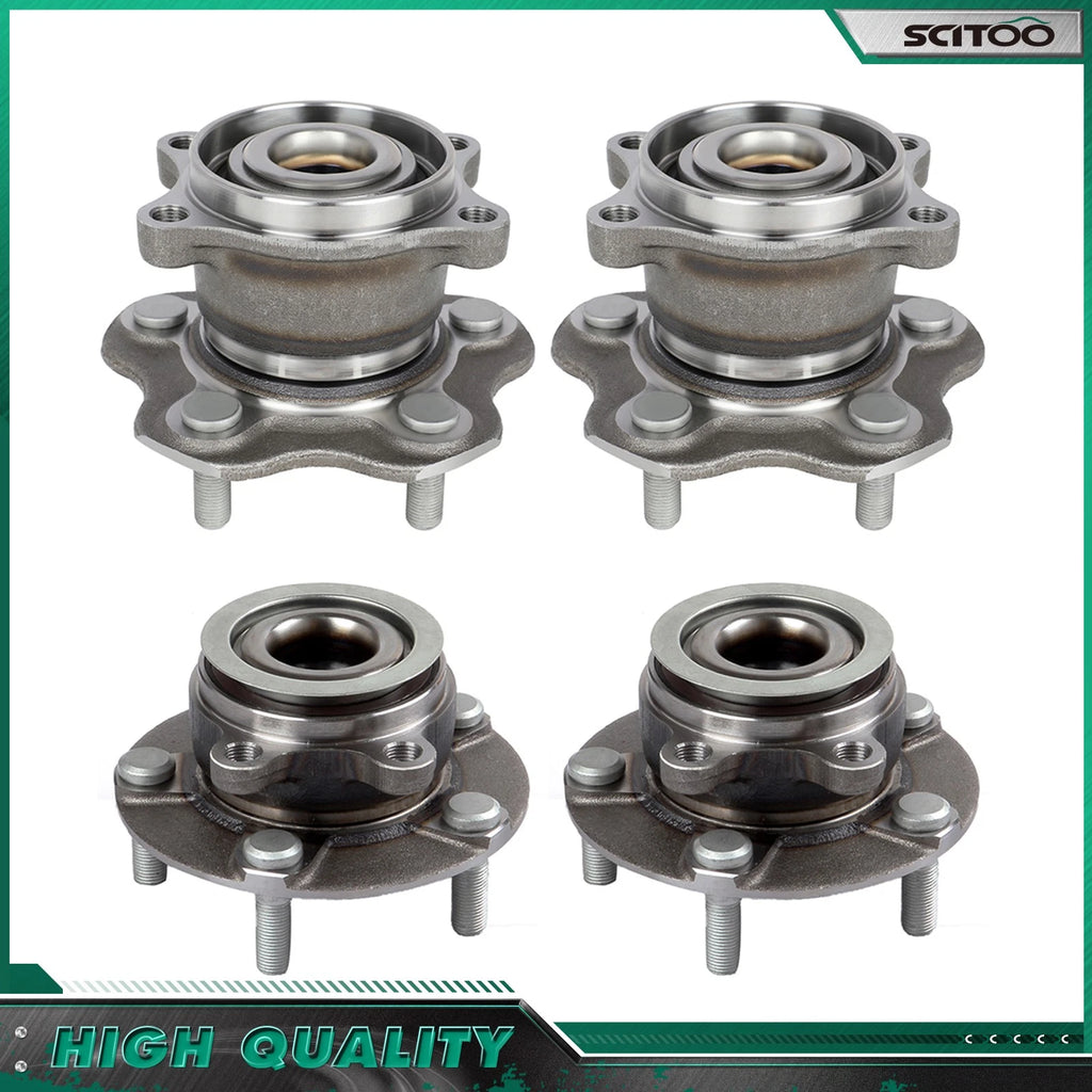 Set of 4 Front Rear Wheel Bearing Hub for Nissan Rogue (2008–2013) AWD