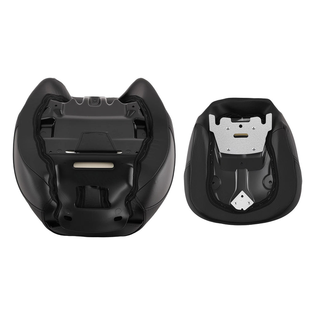 Black Leather Foam Driver Passenger Seat for Harley Touring (2009–Present)